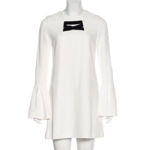 Alexis White Long Sleeve Dress w/ Black Velvet